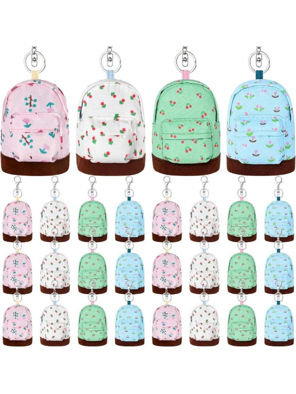 32 Pcs Mini Backpack Keychain Coin Purse Set - Cute Zipper Pouches for Gifts